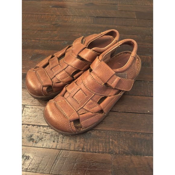 Born Other - Born Mens Leather Fisherman Sandals Brown H39606 Size 8/41